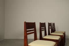 Set of 4 Dutch Hague School oak dining chairs, Netherlands, c. 1925–1935
