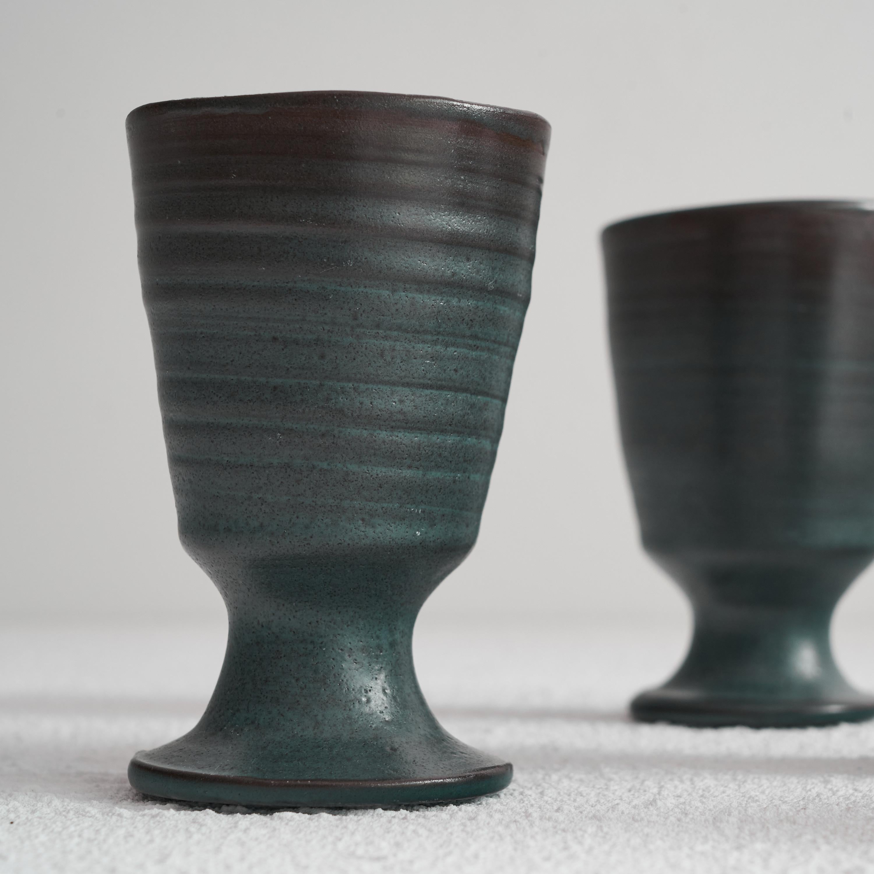 Mid-Century Modern Set of 4 Dutch Mid Century Studio Pottery Goblets For Sale