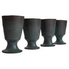 Set di 4 calici olandesi in Studio Pottery della metà del secolo scorso