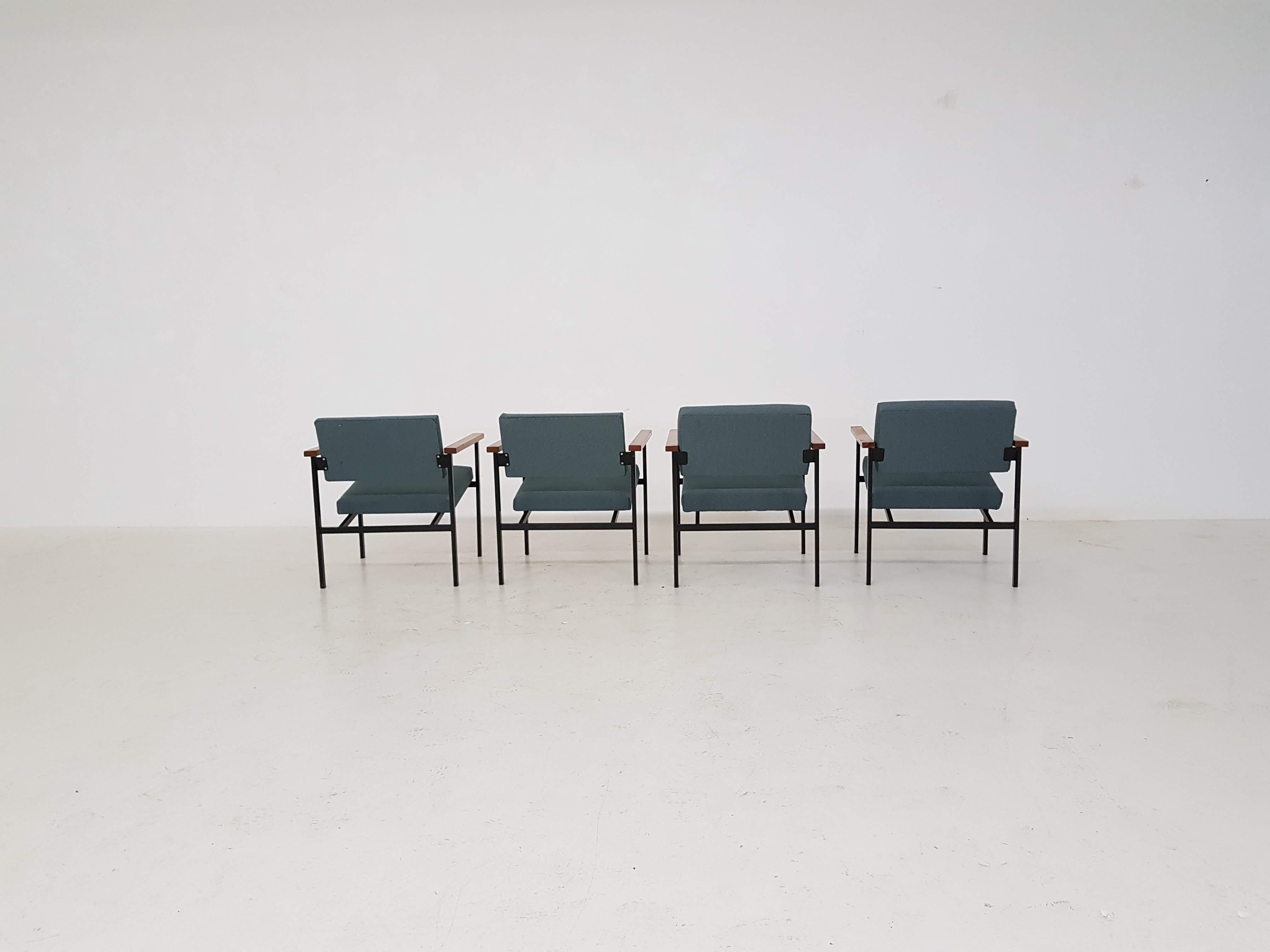 Set of 4 Dutch Modernist Lounge Chairs, the Netherlands, 1960s 1