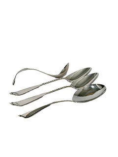 Set of 4 Dutch silver serving spoons, Van Kempen & Zn, 1887-1894