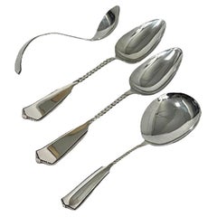Antique Set of 4 Dutch silver serving spoons, Van Kempen & Zn, 1887-1894