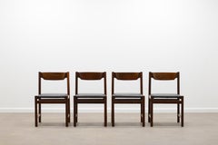 Set of 4 Dutch Wengé Dining Chairs, 70s