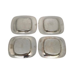 Set of 4 E Dragsted Denmark Star/Stjerne Sterling Silver Small Plates #19866