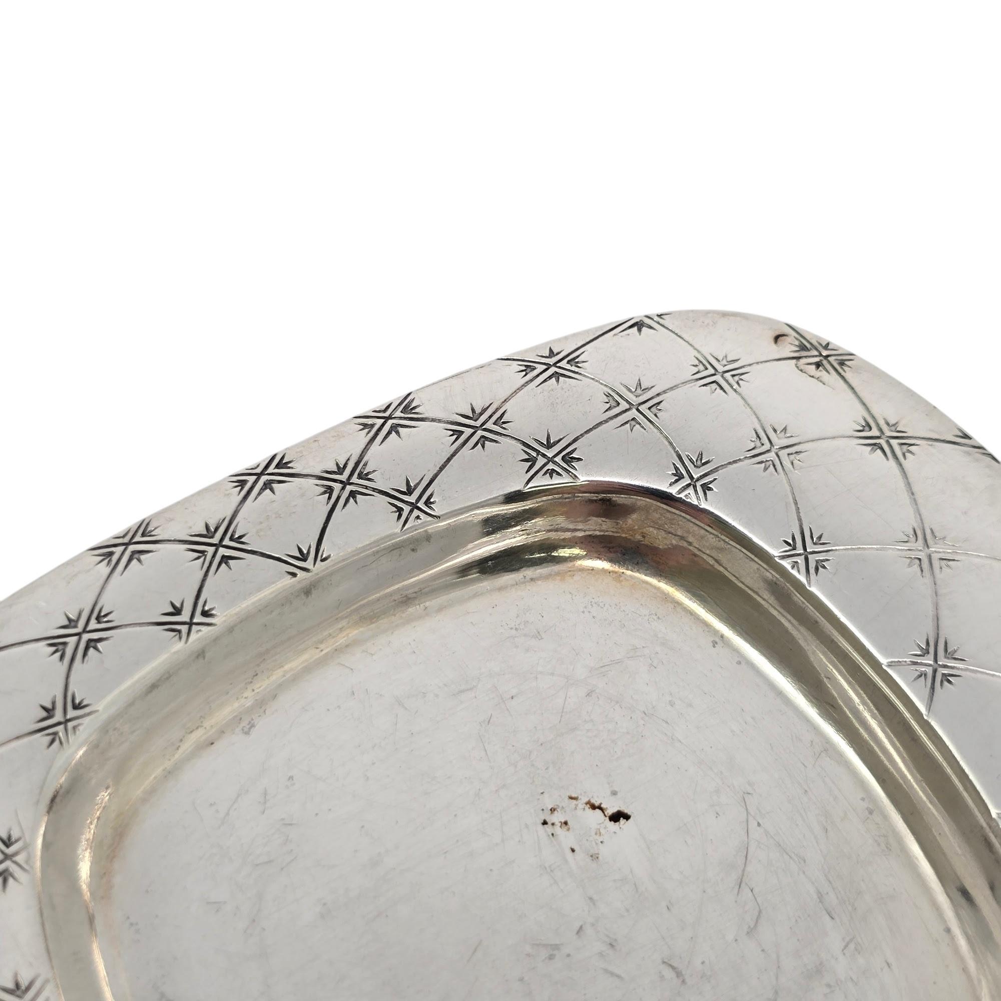Donna Set di 4 piatti piccoli in argento sterling E Dragsted Denmark Star/Stjerne #19866 in vendita