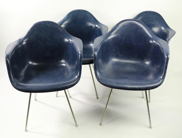 Set of 4 Eames Fiberglass Bucket Chairs For Sale at 1stdibs