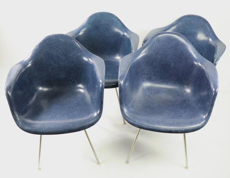 Set of 4 Eames Fiberglass Bucket Chairs For Sale at 1stdibs