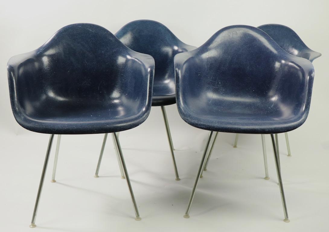 American Set of 4 Eames Fiberglass Bucket Chairs