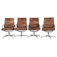 Set of 4 Eames Soft Pad Executive Chairs
