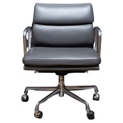 Set of 4 Eames Soft Pad Leather Office Management Chair by Herman Miller