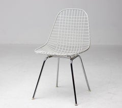 Set of 4 Eames Wire Chairs for Herman Miller with Original Girard Bikini Seats