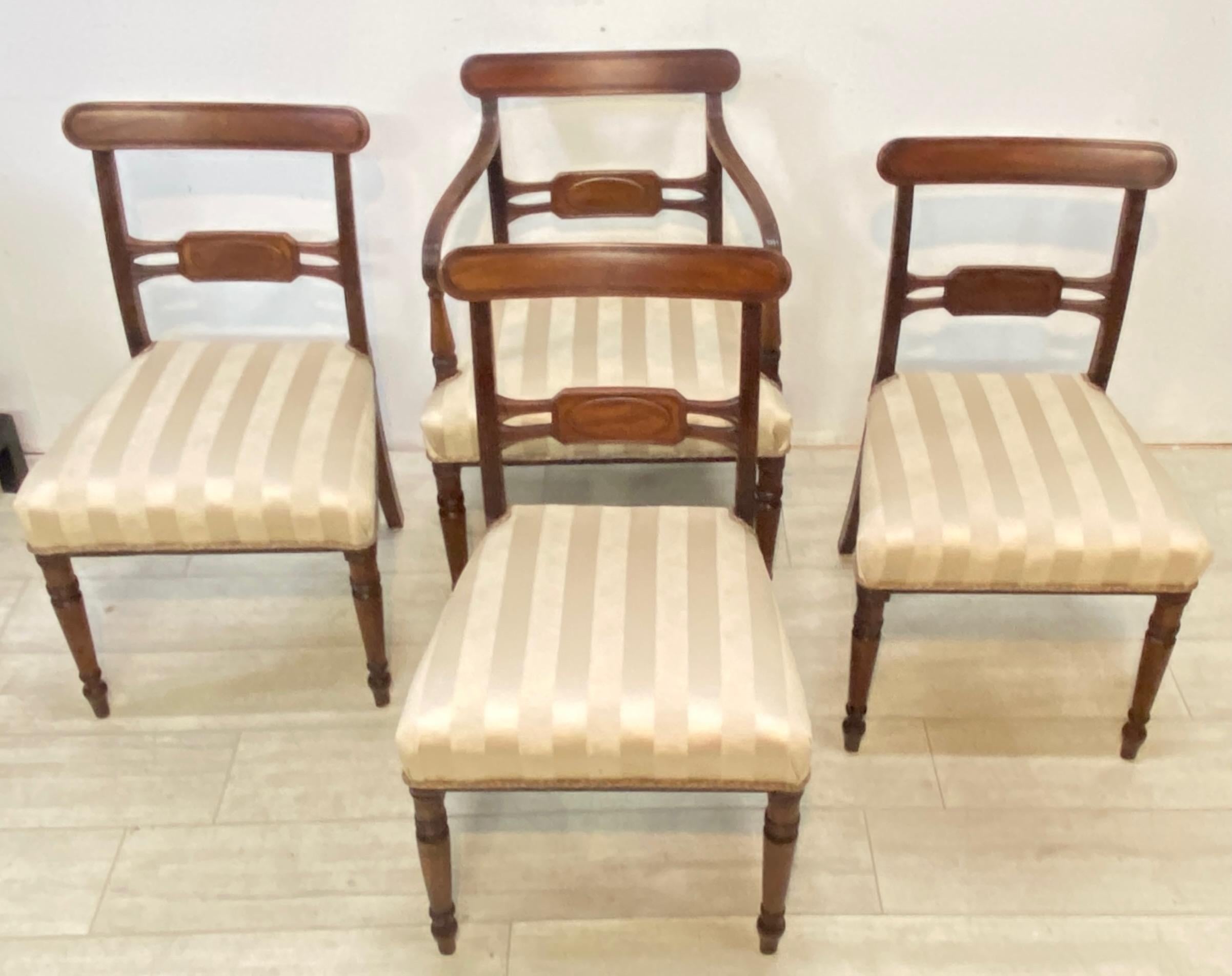 Set of 4 Early 19th Century English Regency Mahogany Dining Chairs, circa 1820 For Sale 2
