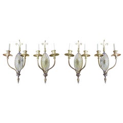 Set of 4 Early 20th Century American Brass Sconces