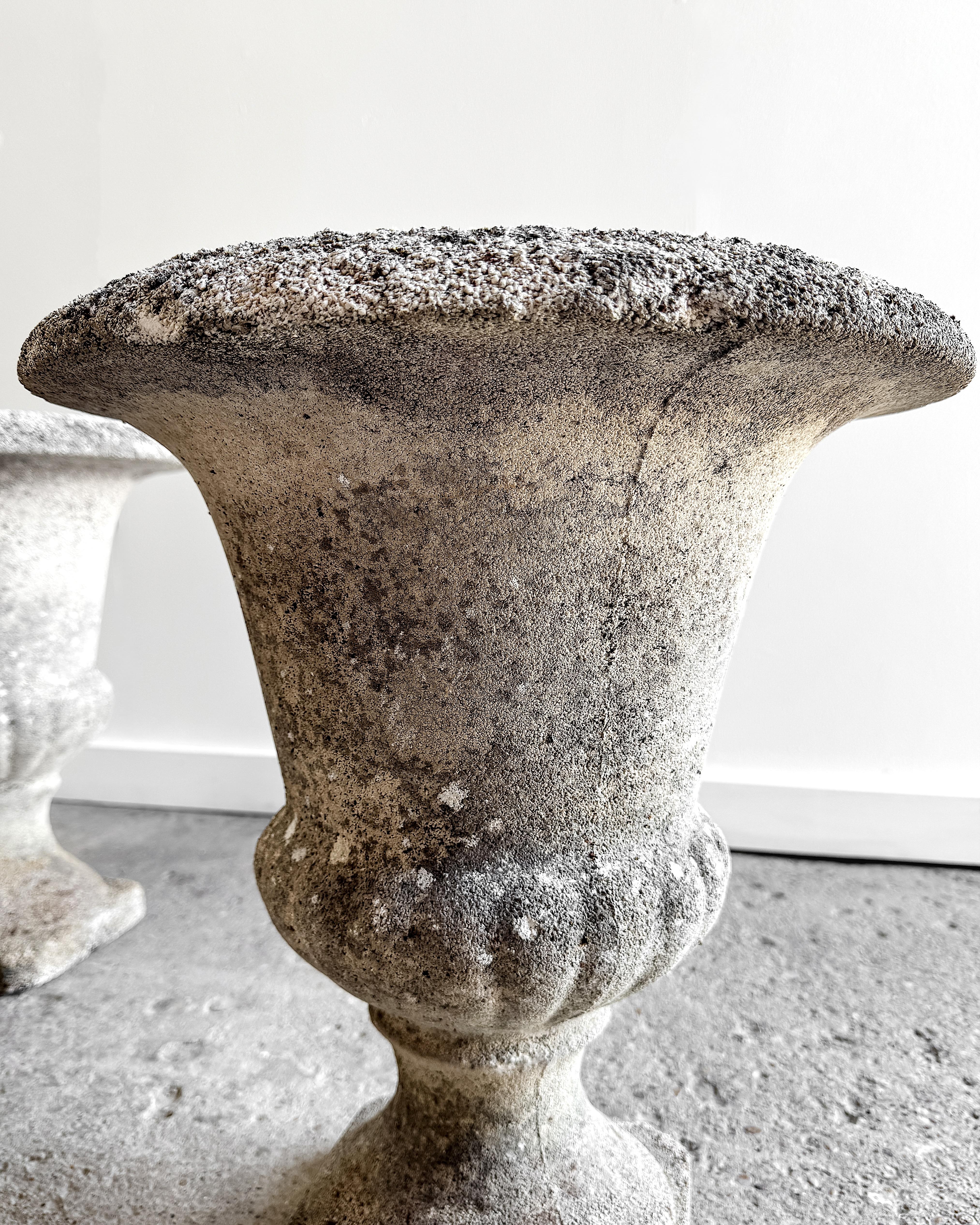 Set of 4 Early 20th Century Classic French Cement Urn Planters For Sale 17