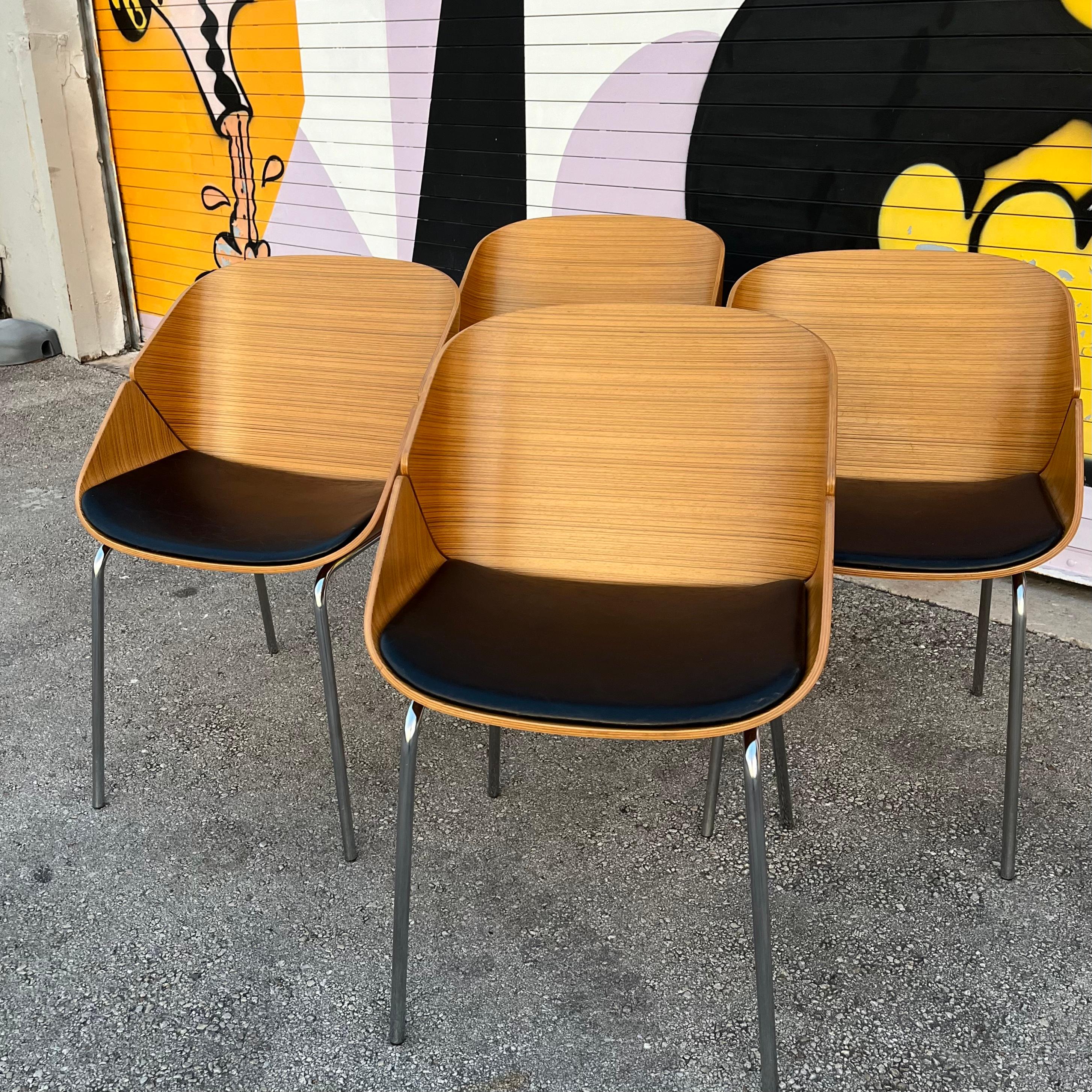 Set of 4 Early 21st Century Babà Lounge/ Dining Chairs by Plank Furniture Italy In Good Condition For Sale In Miami, FL