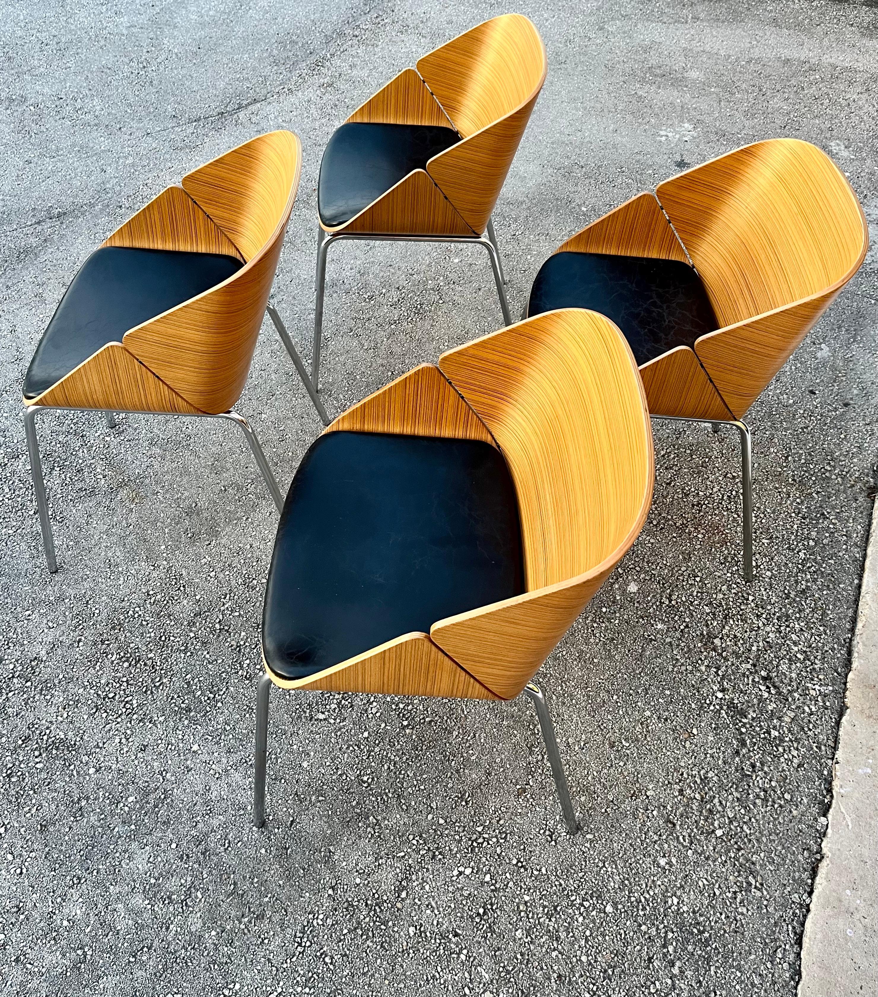 Contemporary Set of 4 Early 21st Century Babà Lounge/ Dining Chairs by Plank Furniture Italy For Sale