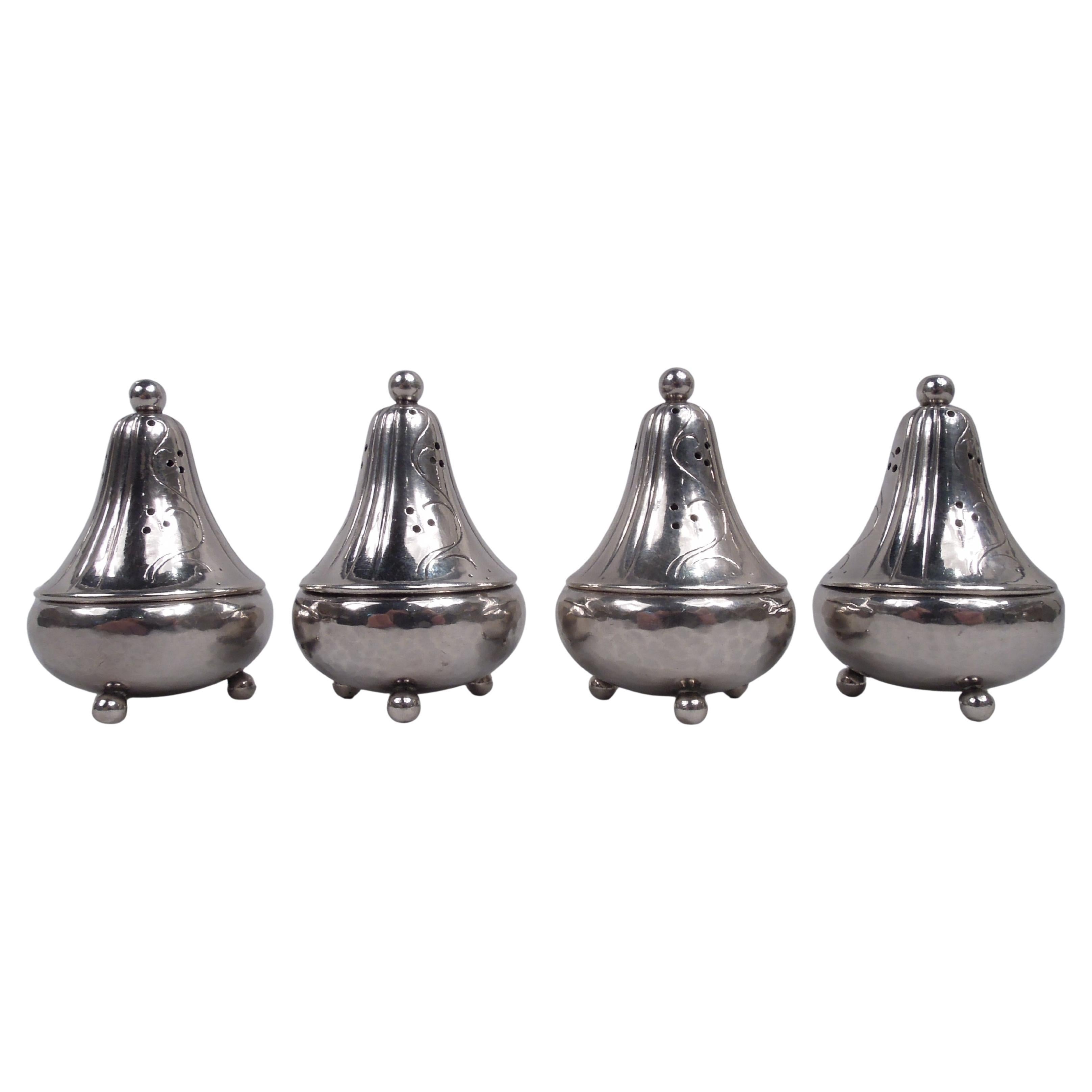 Set of 4 Early Georg Jensen Danish Modern Pepper Shakers For Sale