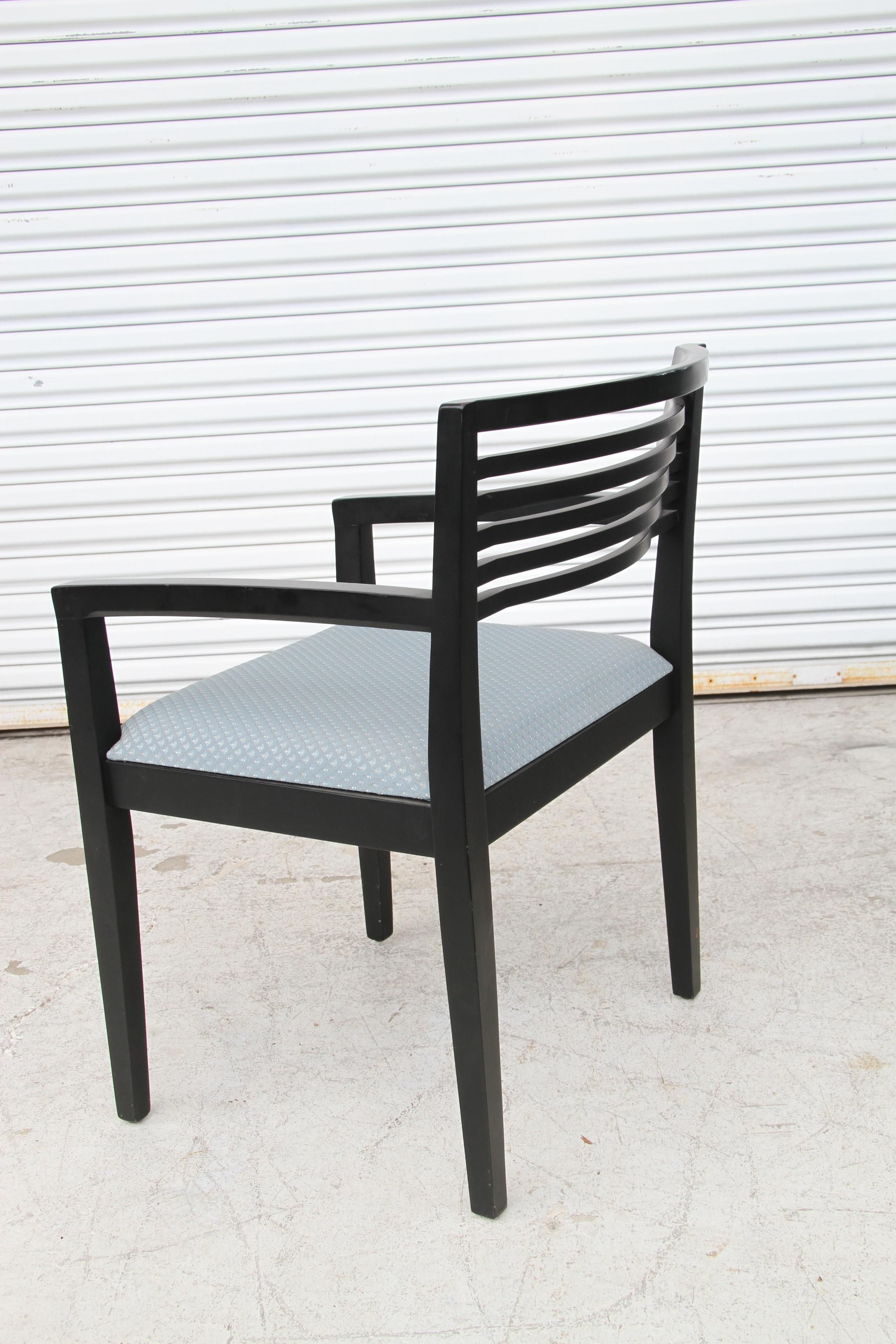 North American Set of 4 Ebonized Knoll Ricchio Chairs For Sale
