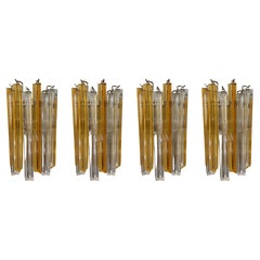 Set of 4 Eclectic Colorful Murano Wall Sconces