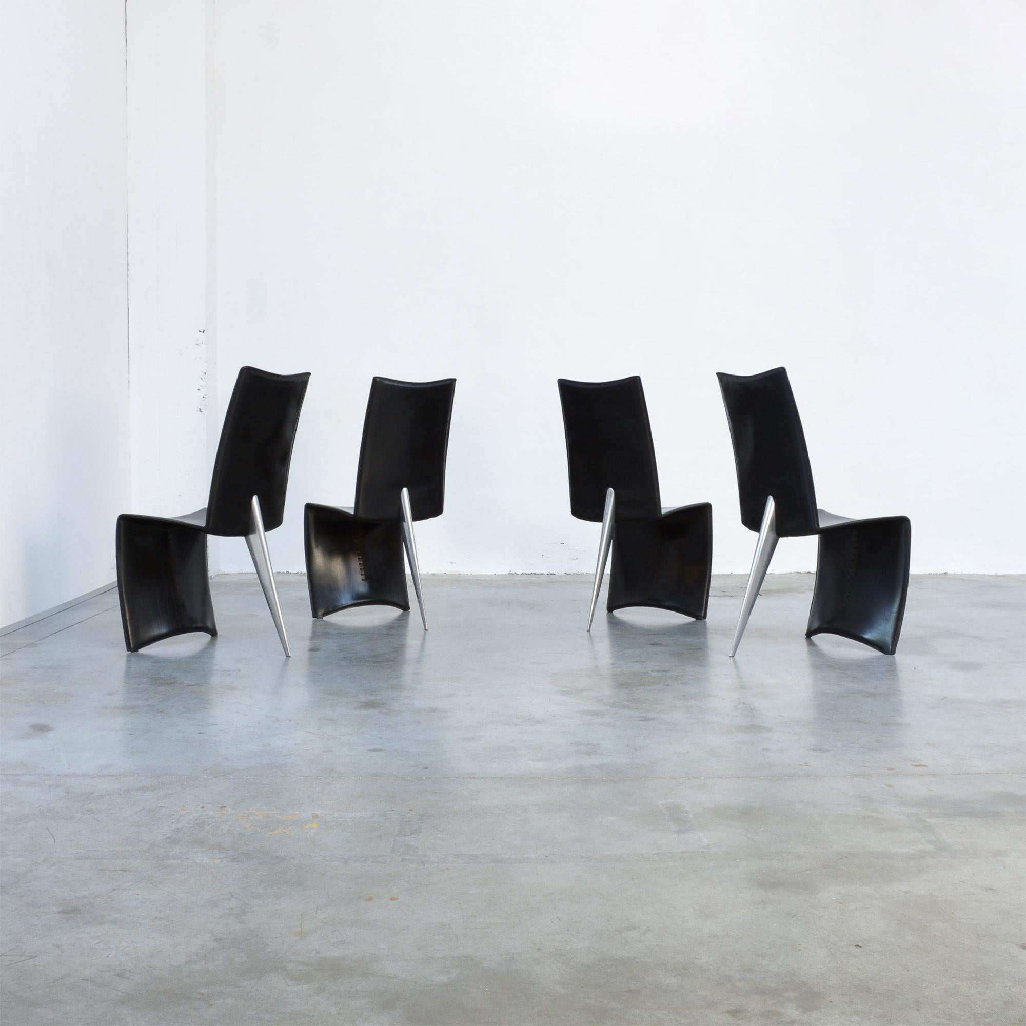 Italian Set of 4 Ed Archer Chairs by Philippe Starck for Aleph
