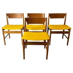 Set of 4 Edmund Homa GFM Polish Mid Century Teak Dining Chairs 1960s