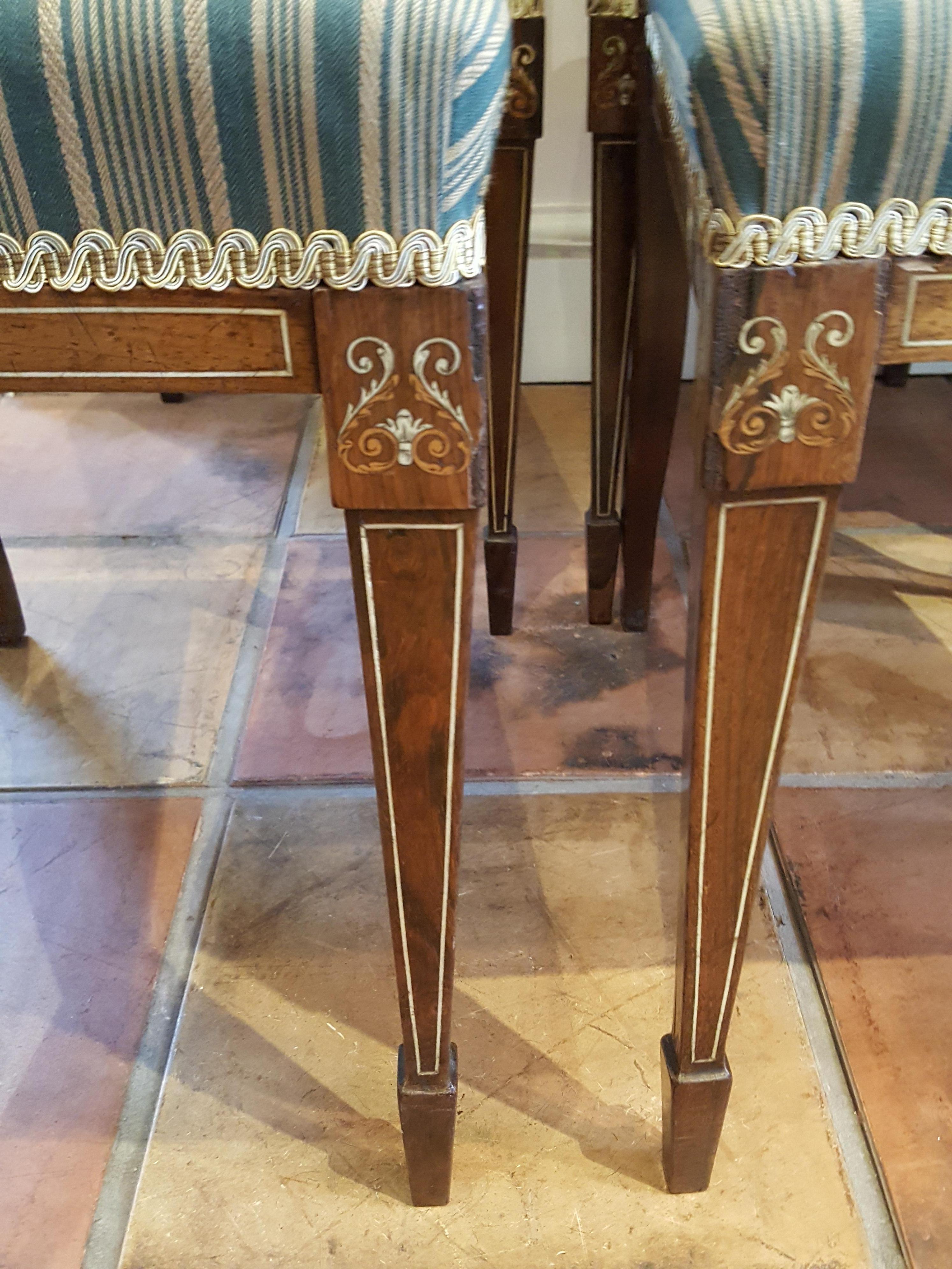 Set of 4 Edwardian Rosewood Salon Chairs (Rosenholz)