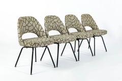 Set of 4 Eero Saarinen Executive Side Chairs for Knoll Mid Century Black Metal