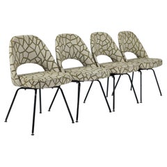 Set of 4 Eero Saarinen Executive Side Chairs for Knoll Mid Century Black Metal