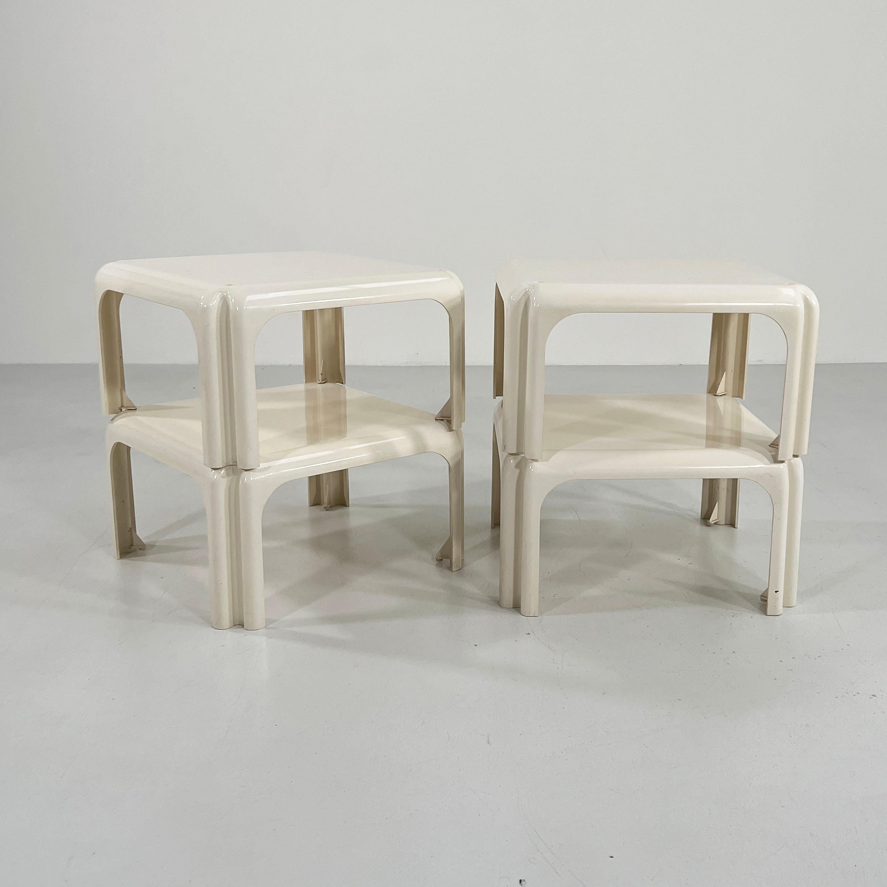 Post-Modern Set of 4 Elena Stacking Tables by Vico Magistretti for Artemide, 1970s
