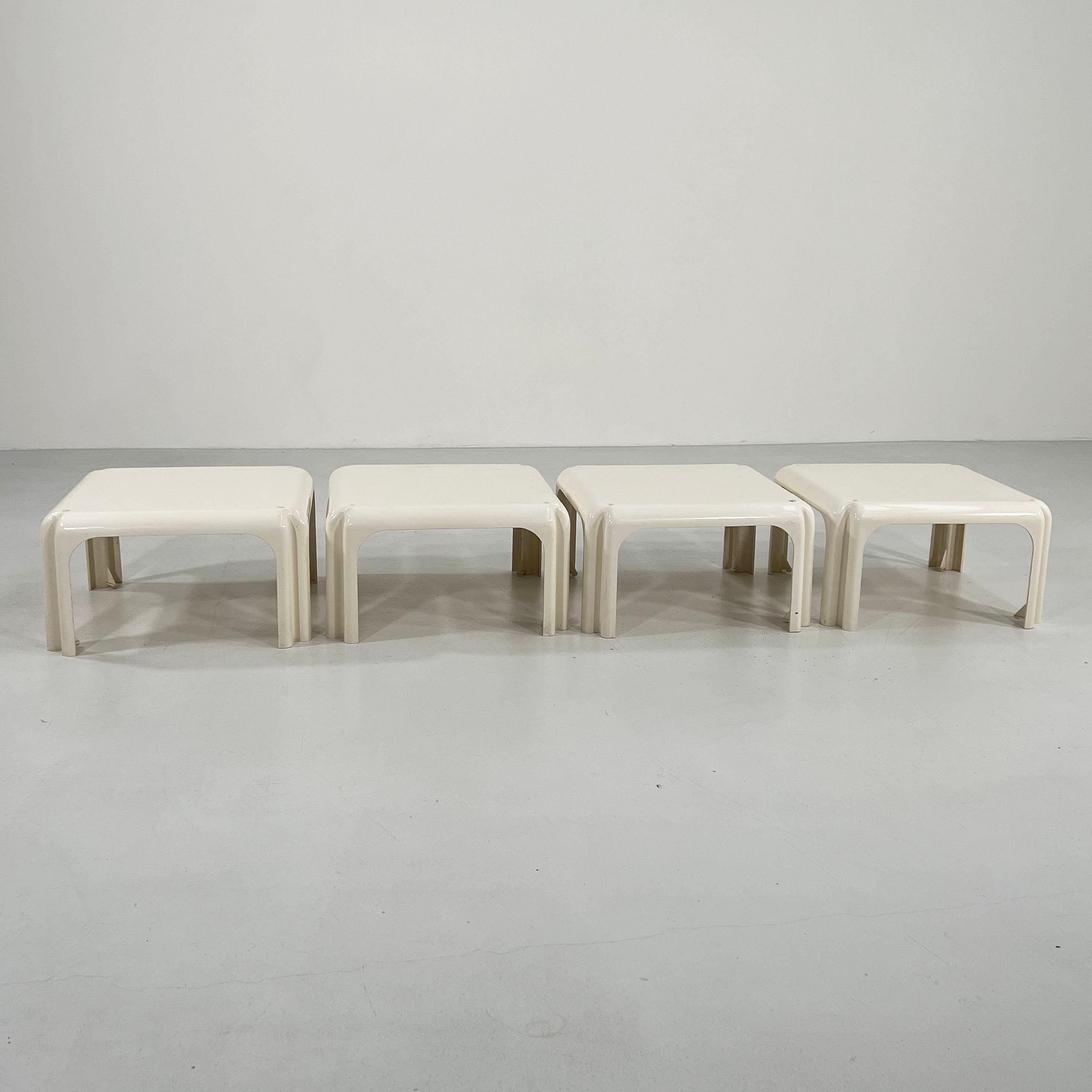 Late 20th Century Set of 4 Elena Stacking Tables by Vico Magistretti for Artemide, 1970s