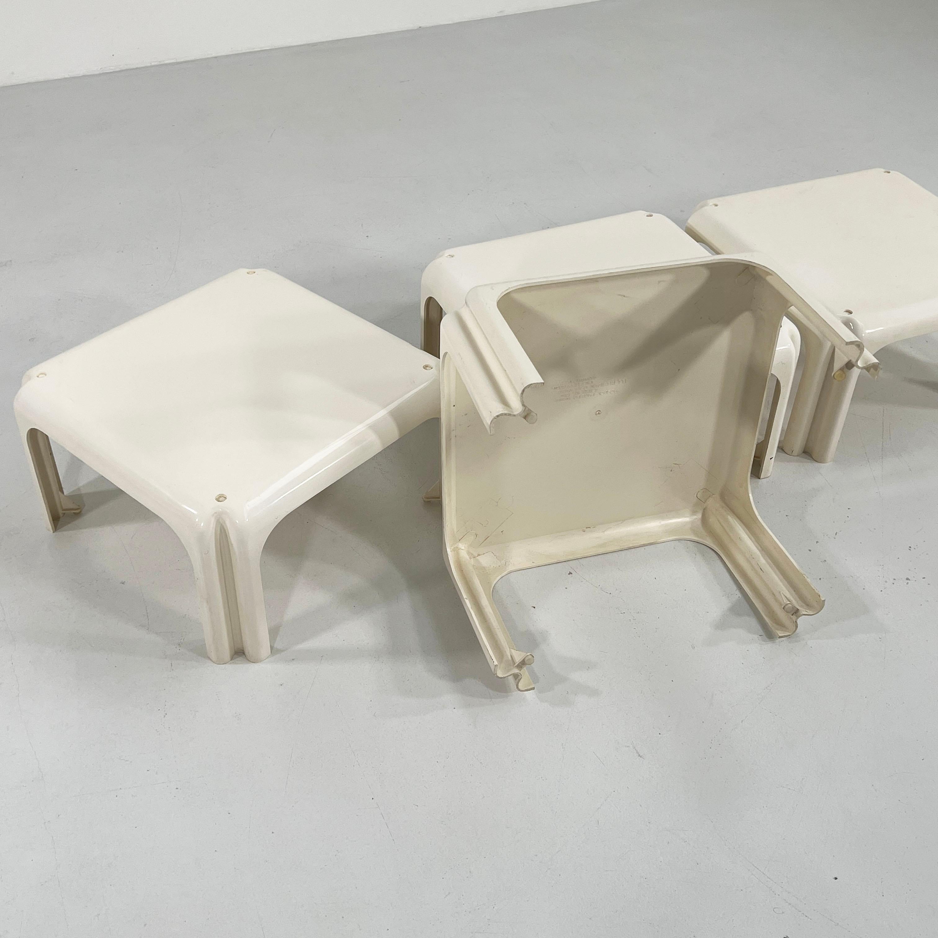 Set of 4 Elena Stacking Tables by Vico Magistretti for Artemide, 1970s 2