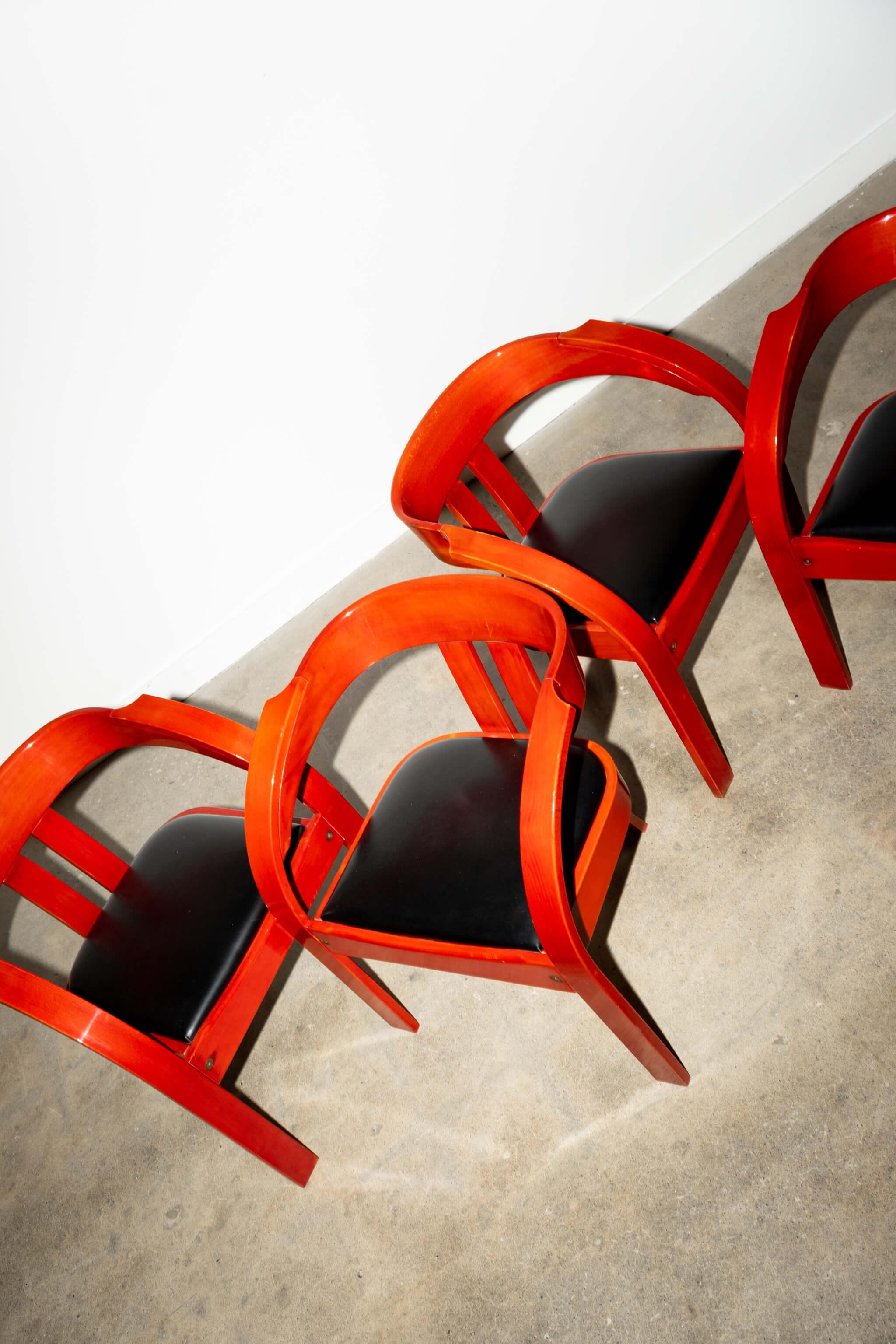 Ensemble de 4 fauteuilslisa de Giovanni Battista Bassi pour Poltronova en vente 7