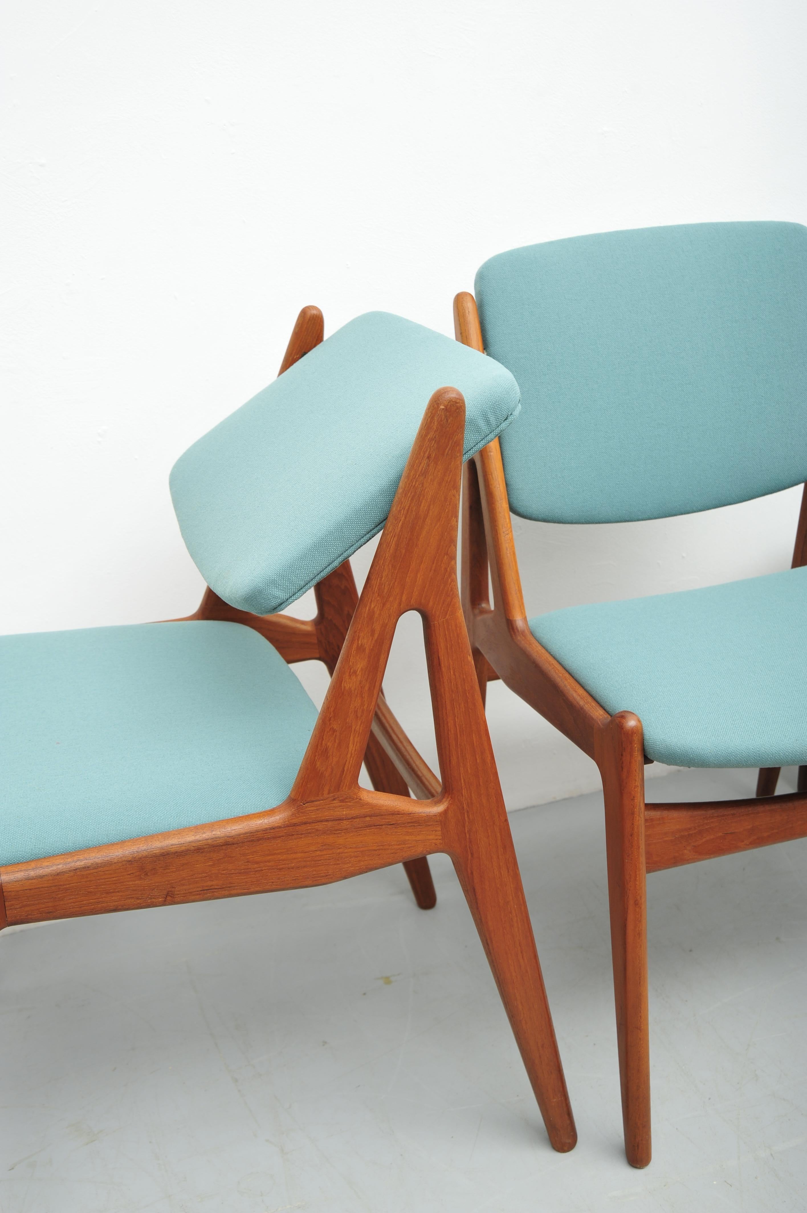 Metà XX secolo Set di 4 sedie da pranzo Ella in teak di Arne Vodder, Danimarca, anni '60 in vendita