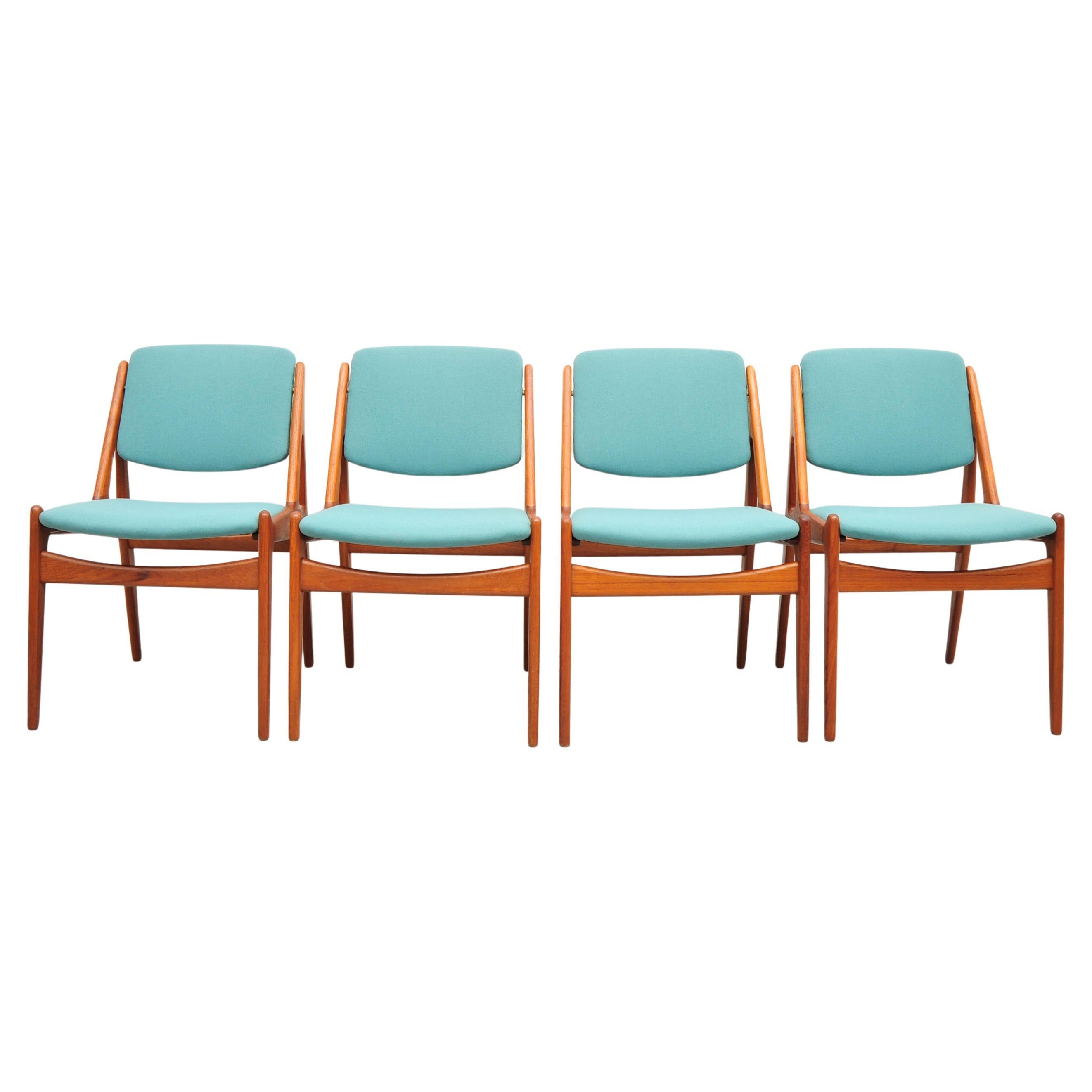 Set of 4 Ella Teak Dining Chairs by Arne Vodder, Denmark, 1960s