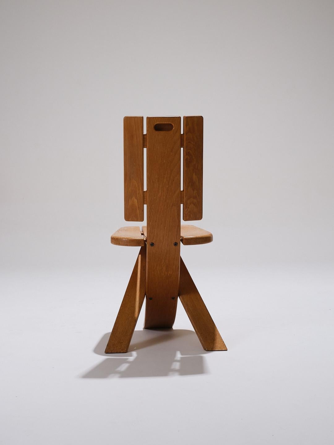 20ième siècle Ensemble de 4 chaises en orme, édition Seltz, années 1980 en vente