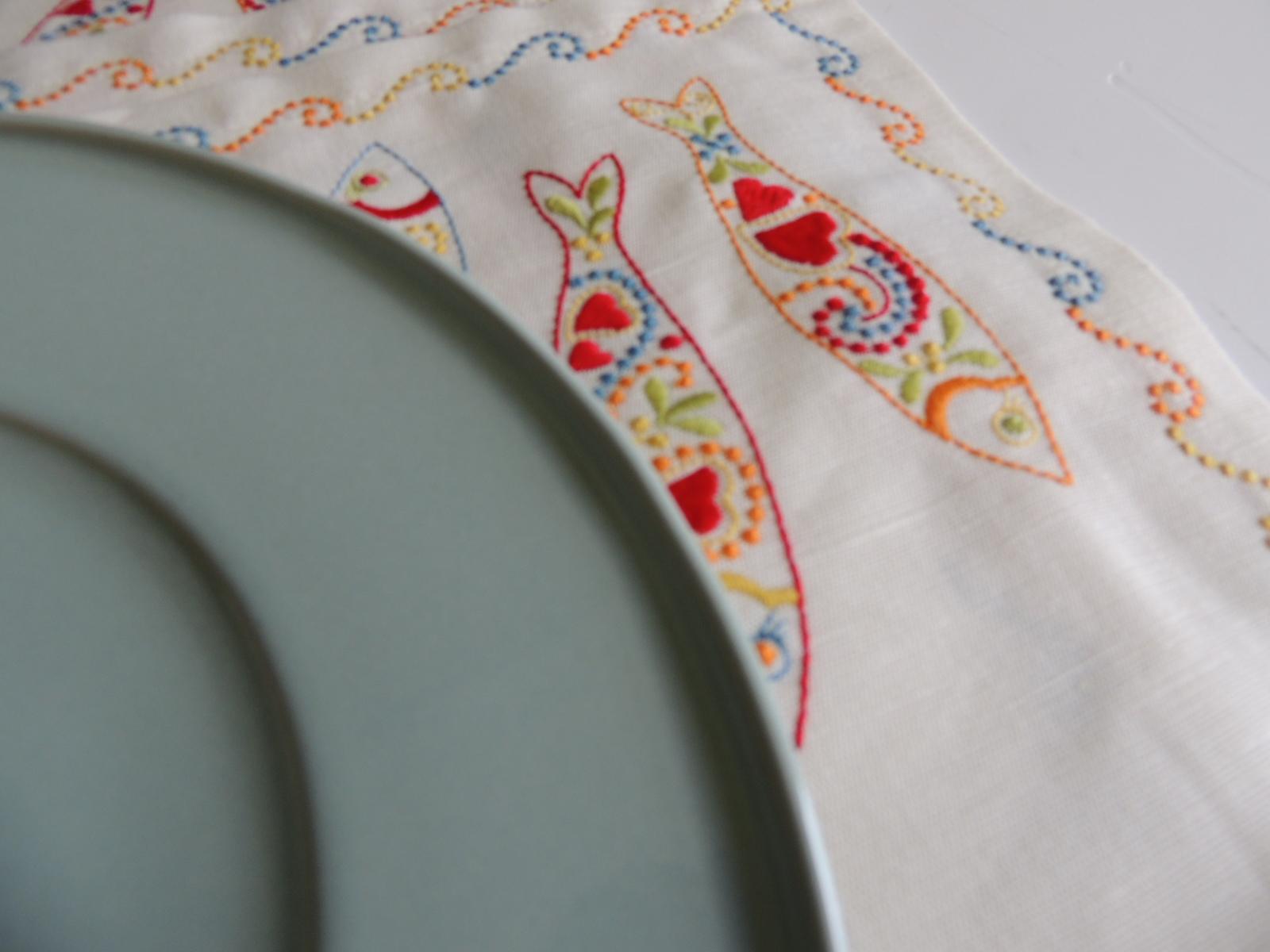 Set of '4' Embroidered Linen Placemats 1