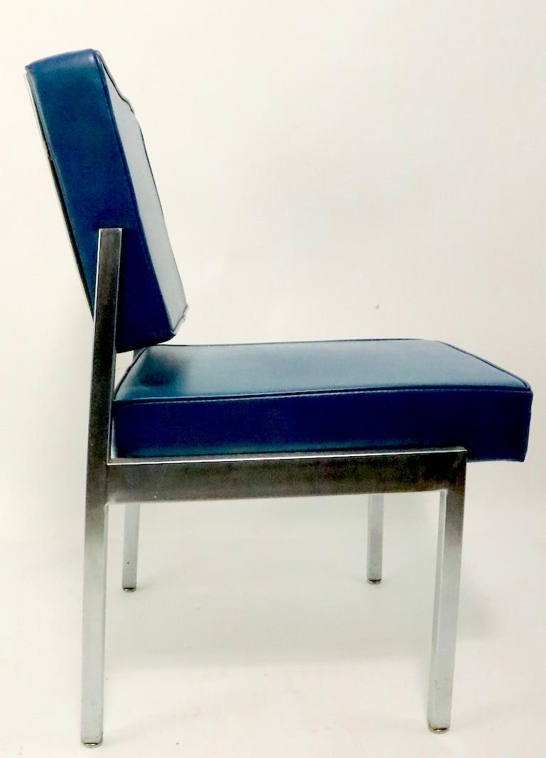 blue vinyl chair