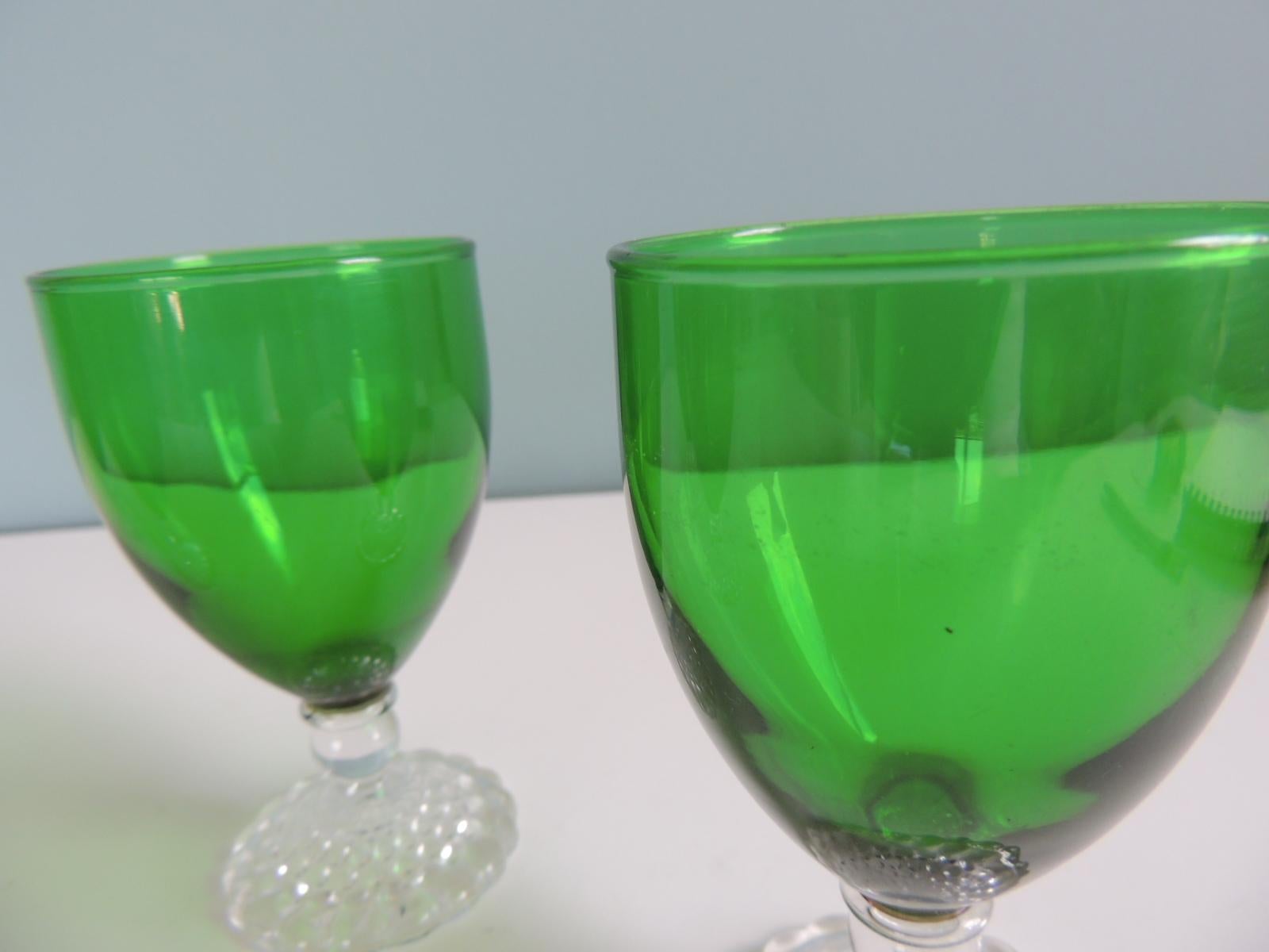 Set of (4) Emerald Green Depression Glasses In Good Condition In Oakland Park, FL
