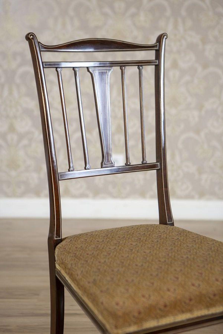 Set di 4 poltrone e sedie inglesi in stile Sheraton, fine XIX secolo in vendita 5