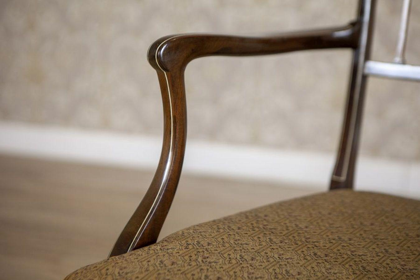 Set di 4 poltrone e sedie inglesi in stile Sheraton, fine XIX secolo in vendita 8