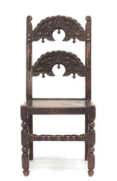 Ensemble de 4 chaises d'appoint anglaises Charles II « Derbyshire »