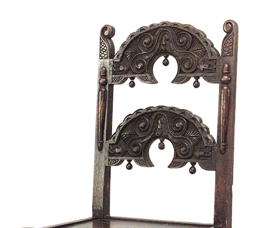 Carlo II Set di 4 poltrone inglesi Charles II 