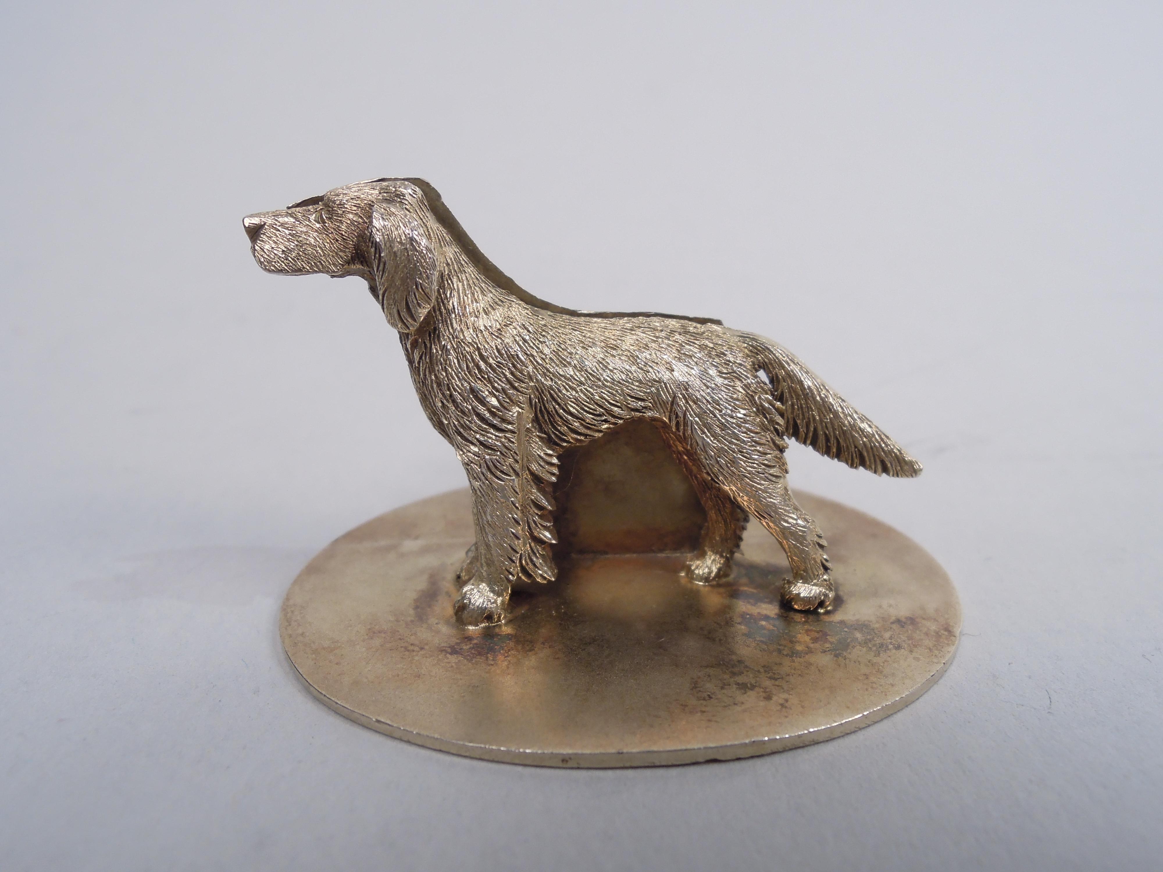 Juego de 4 Mantenedores Caninos de Plata de Ley Dorada Inglesa Eduardiano
