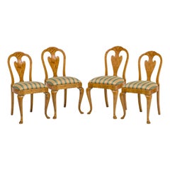 Set of 4 English Queen Anne Style Side Chairs