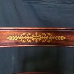 Set of 4 English Regency Mahogany and Brass Inlaid Dining Chairs