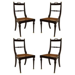 Antique Set of 4 English Regency Rosewood Side Chairs