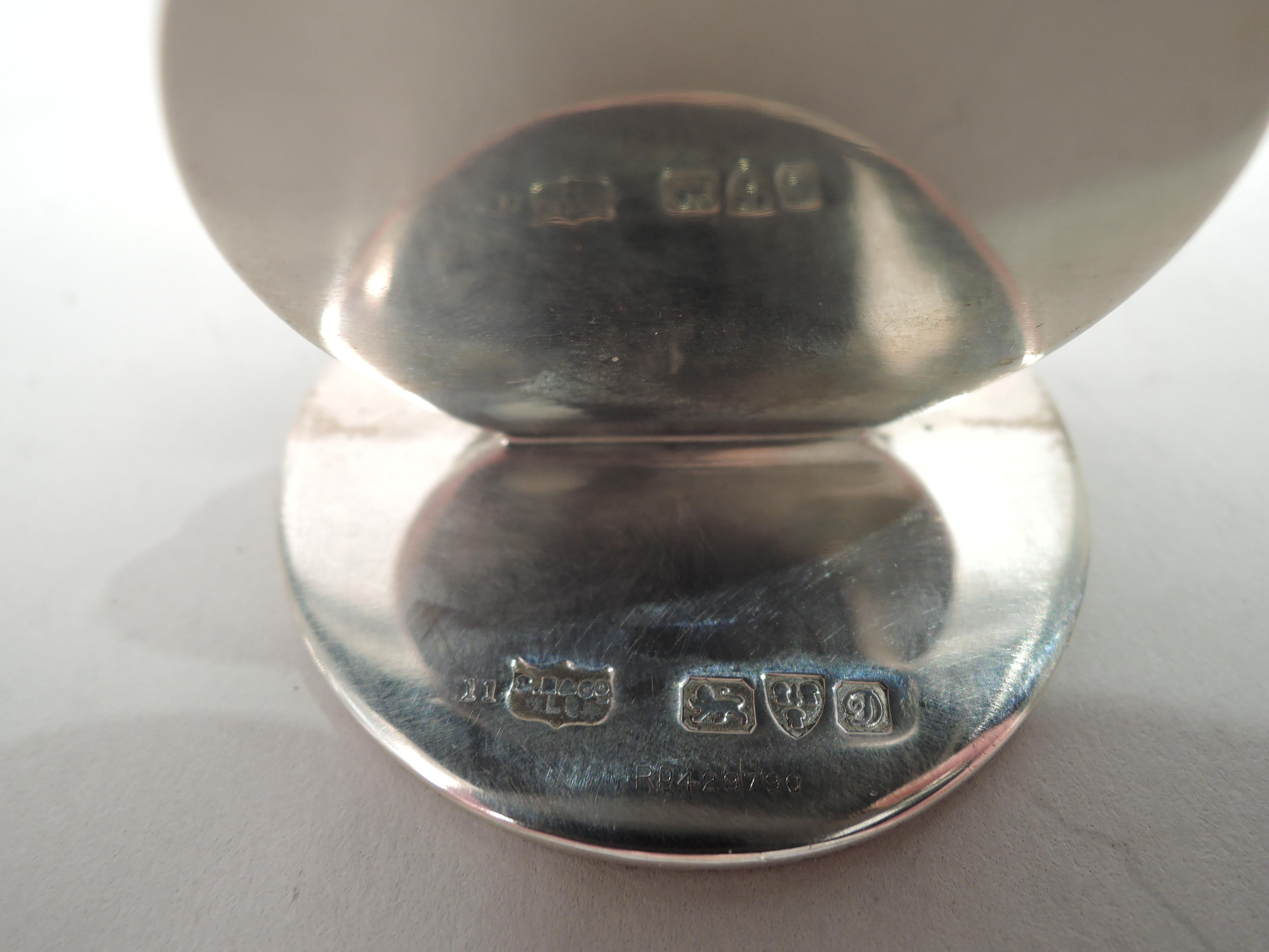 Set di 4 portamenu inglesi in argento sterling e smalto a forma di volpe in vendita 1