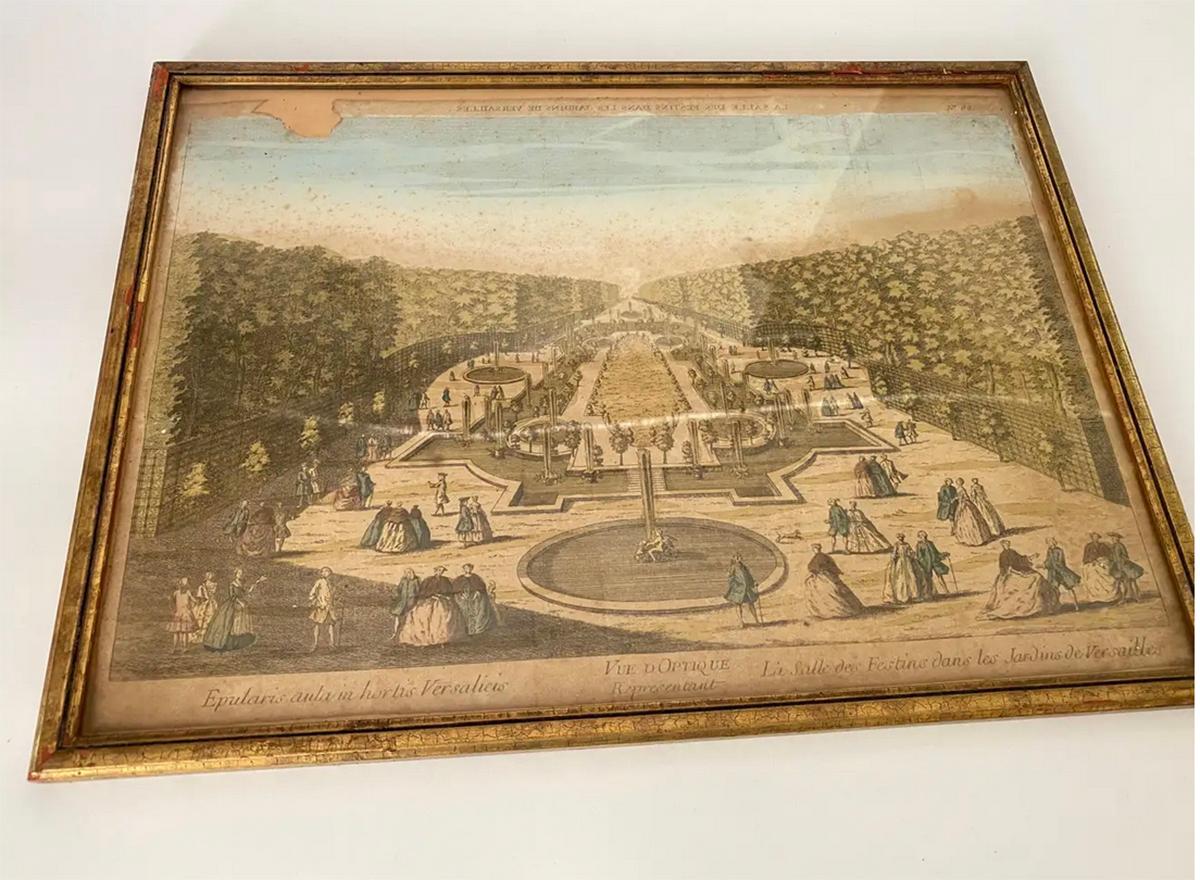 The Engravings are showing The Old town of Paris and Neuilly at the beginning.
the condition of the Frames is good, and the Paper is in fair condition. You can see on the paper which in places is damaged traces of red rust, some places have been
