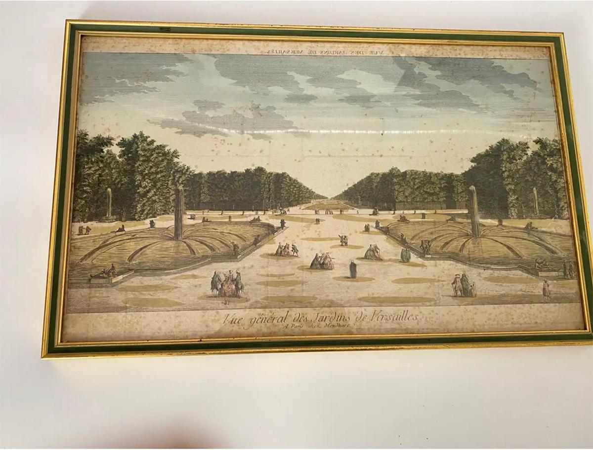 Set of 4 Engravings, Old Paris and Versailles, France, 18th Century In Good Condition For Sale In Auribeau sur Siagne, FR