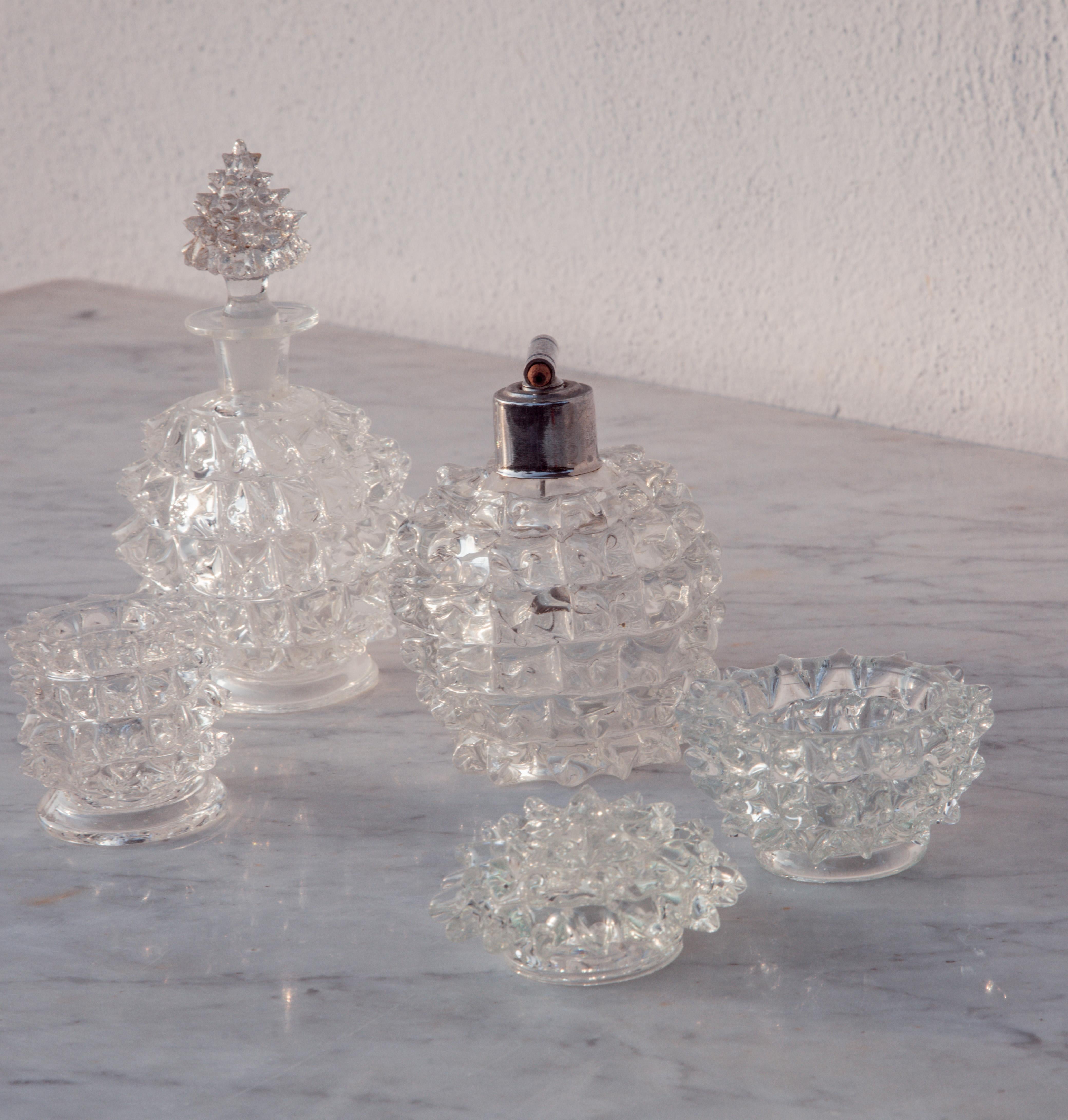 Set of 4 Ercole Barovier Rostrato Murano Italian Glass Vase for Barovier & Toso For Sale 7